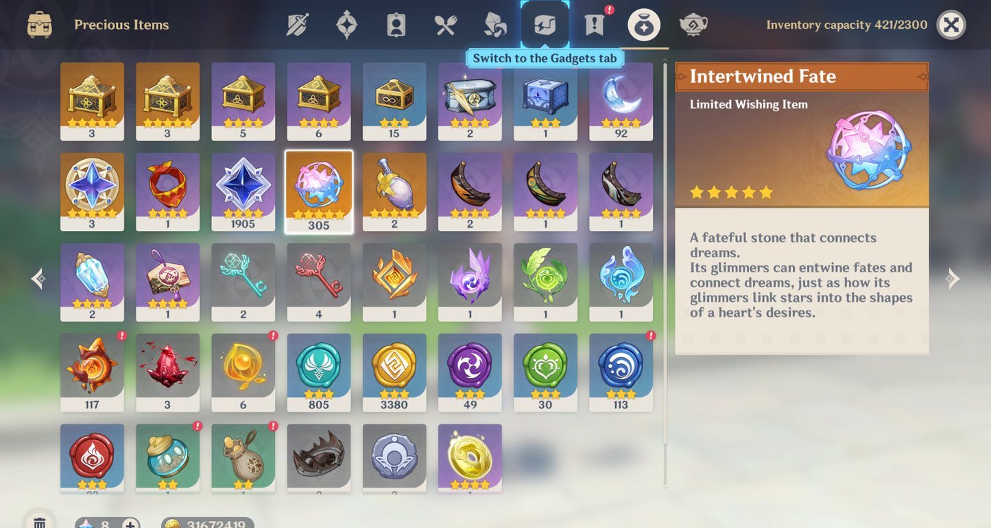 (REROLL + CUMPLEAÑOS LIBRE) Nivel 55 + Varka  + 305 Destinos Entrelazados ✨