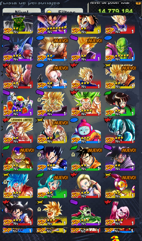 [Solo Android] ⭐️Turles (UL) + Cell Perfecto (UL) + SS Rosé Goku Black⭐️ + 💎43,309 Cronocristales💎 + 9 LL
