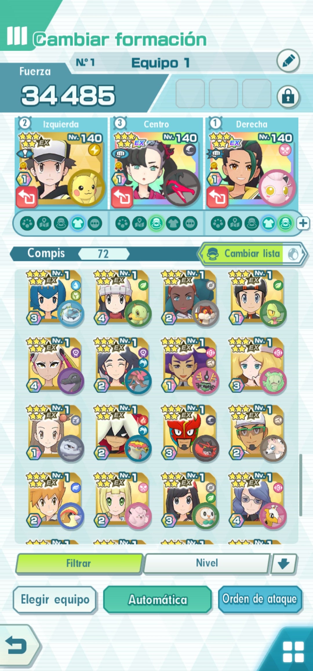 [Nivel 1] ⭐️ ROXY NEOCAMPEONA + PAUL NEOCAMPEÓN + BERTO NEOCAMPEÓN + Rojo Traje S Rayo + Mencia Traje S + León + Elio (Ultra) +Selene (Ultra) + Olivia + N Traje S +  Damián +  72 Personajes 5⭐️ Estrellas + Tickets