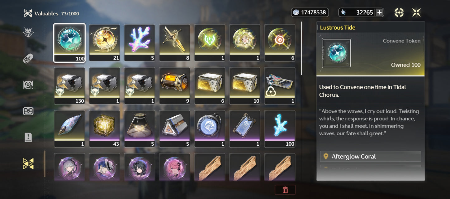 [Nivel 41] 32,265 Astritas 💎 | Qiuyuan + Arma | Wuthering Waves Cuenta Reroll