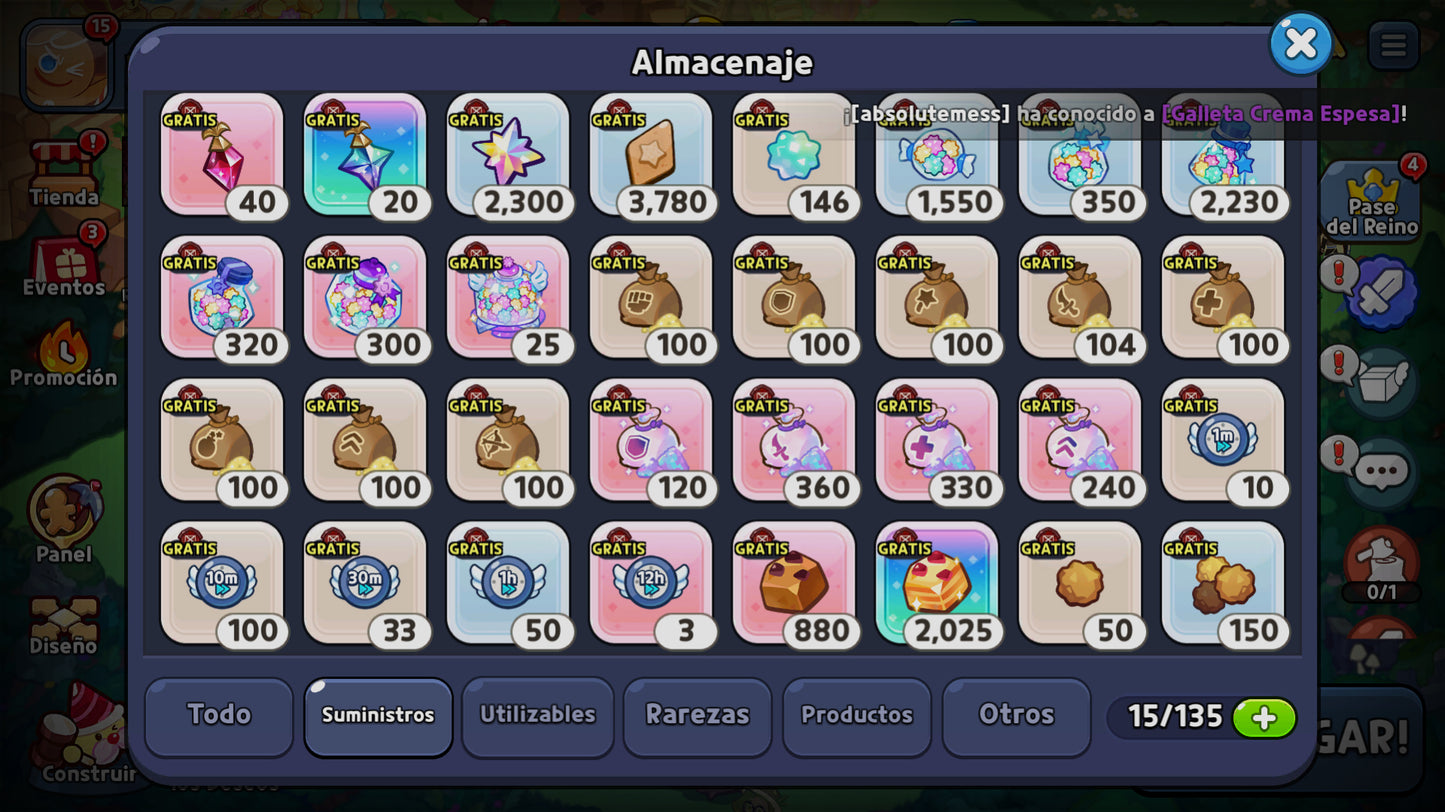 [SERVIDOR: VAINILLA PURA] 67,894 Cristales 💎 | Cortador de Galletas Especial: 416🍪 | Cortador de Galletas Magico: 101 🍪 | Cubo Arcoiris: 50,000+ 🌈 | Cookie Run: Kingdom Cuenta Reroll