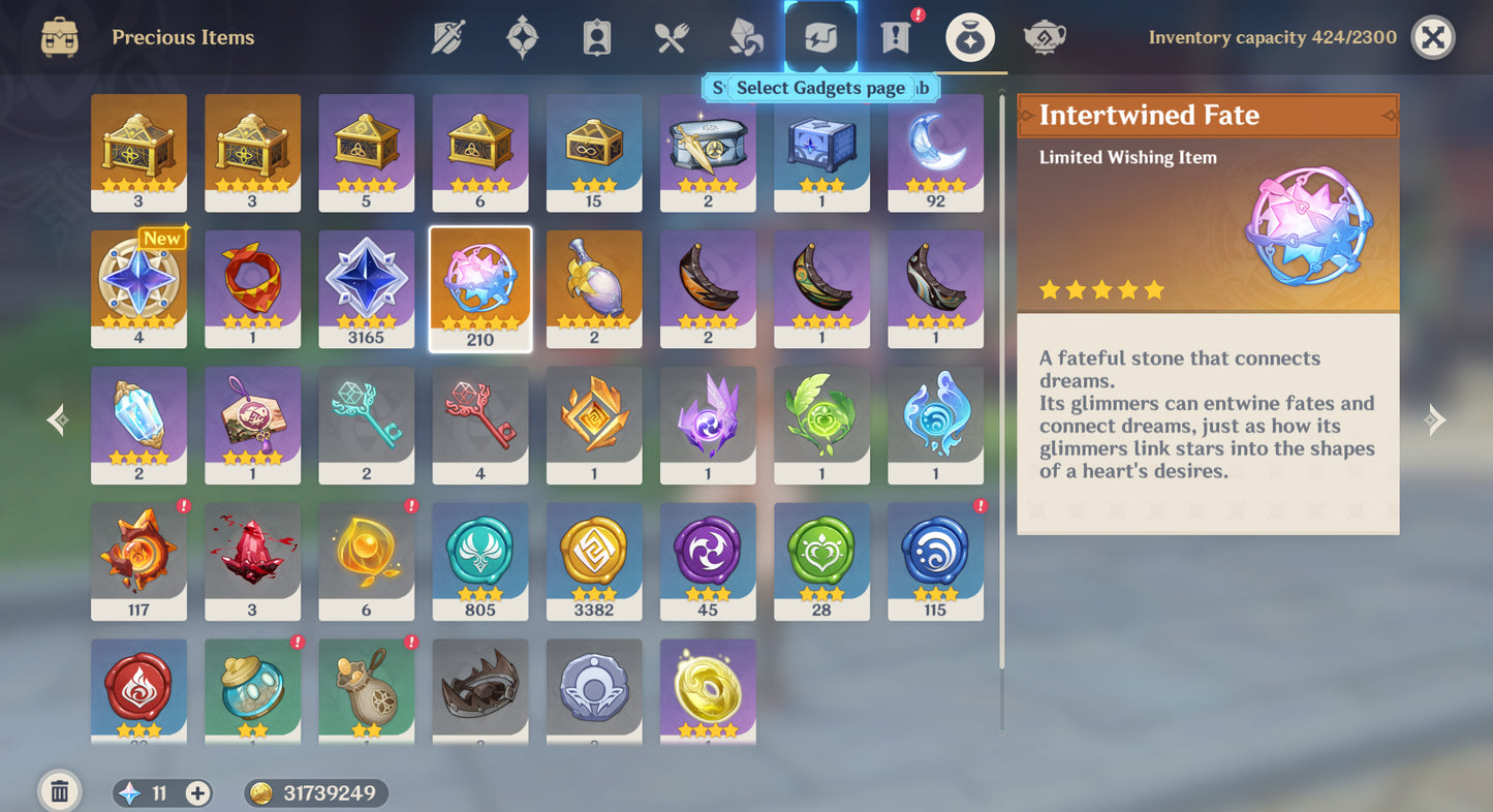 (REROLL + CUMPLEAÑOS LIBRE) Nivel 55 + Varka +Arma ✨+ 210 Destinos Entrelazados ✨