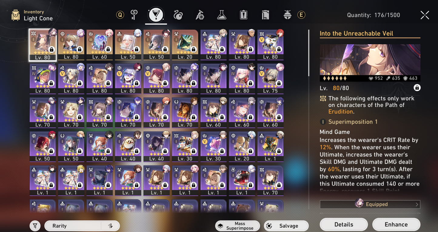 [NA Lvl 70] Robin • Summeretto + Hyacine + Yao Guang +Dan Heng PT+ Evernight + Hysilens + Castorice + The Herta + Cono , Jade+Robin+Acheron+Black Swan+Sparkle+Dr. Ratio+ Aventurine+Topaz+Jiaoqiu+Ruan Mei E1+ Jingliu+Kafka+Huohuo+Archer+ Gilgamesh +Seele