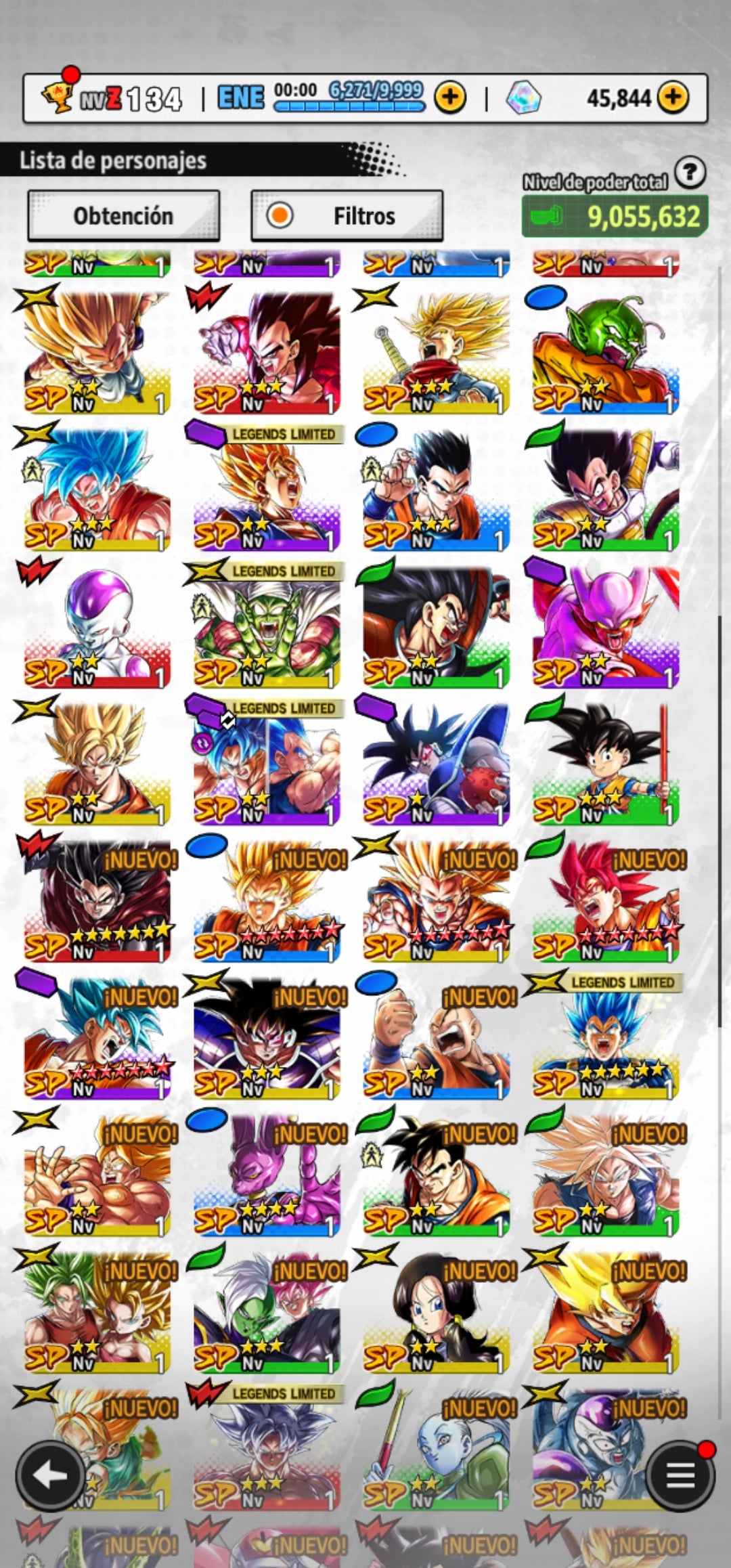 [Android]  45,844 Cronocristales 💎|  ⭐️ Pre-ultrainstinto Goku [ULTRA] | ⭐️ 7 Legends Limited | Dragon Ball: Legends Cuenta Reroll
