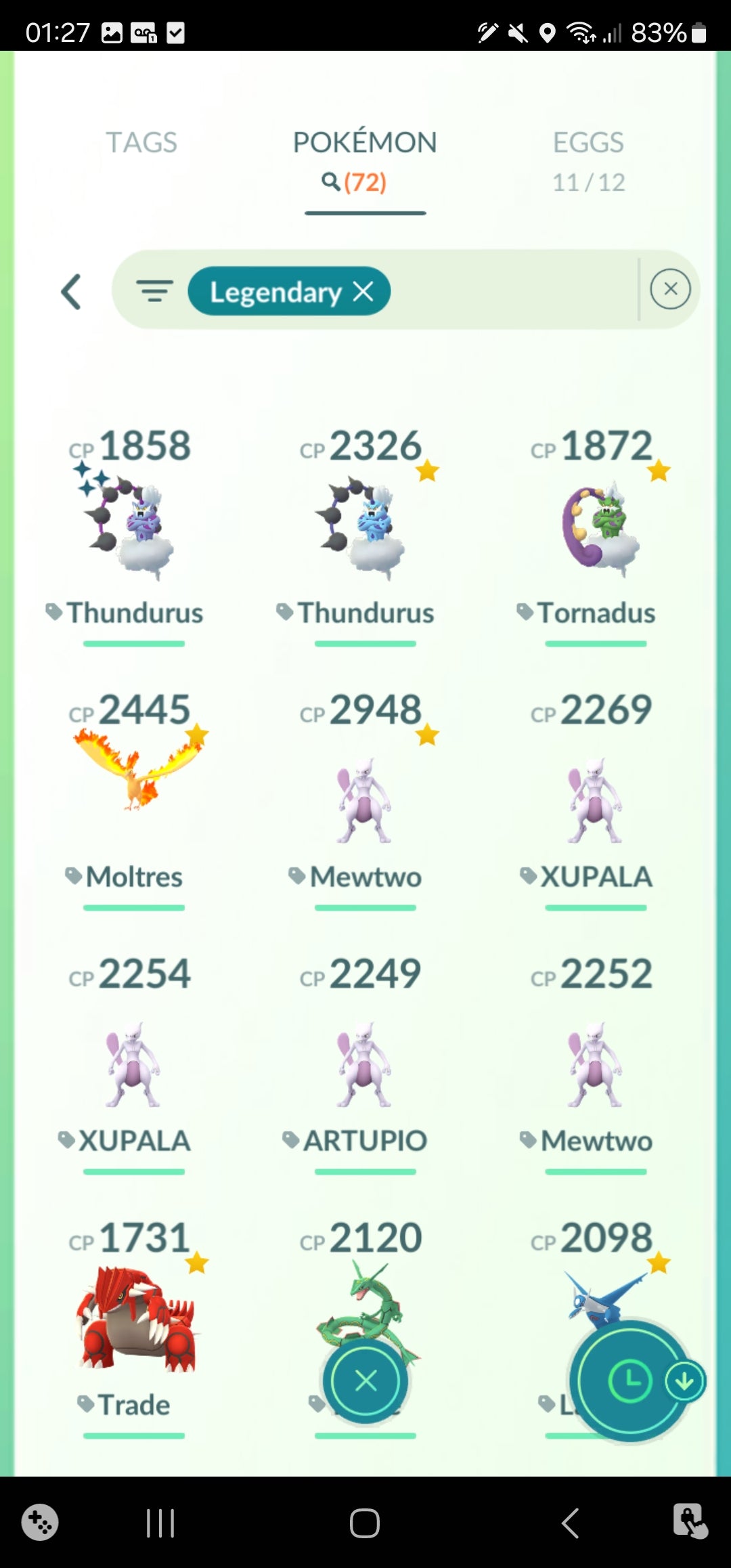 [Nivel 34] ✨ Legendarios: 72 ✨ Pokemon Shiny: 25