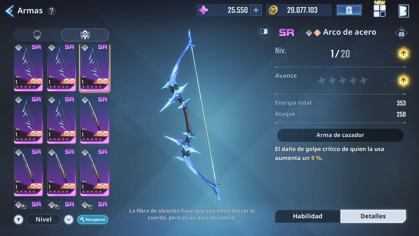 [Global] Nivel 37| +25,550 Piedras esenciales 💎 +10 SSR ⭐️| Goto Ryuji , Cha Hae-In , Thomas Andre , Tawata Kanae , Gina , Charlotte , Amamiya Mirei , Woo Jinchul , Min Byung-Gu , Lim Tae-Gyu |  10 Armas SSR