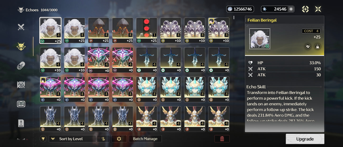 [Nivel 46] 24,546 Astritas 💎 + Mornye + Augusta + Iuno | Wuthering Waves Cuenta Reroll