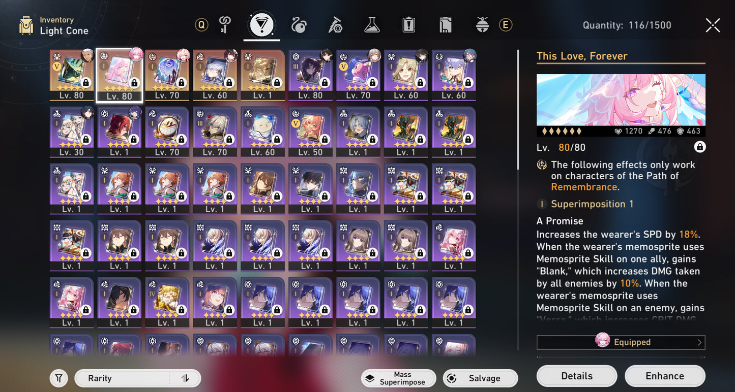 SV AMERICA CUMPLEAÑOS LIBRE Nivel 65⭐️Cyrene E3 +CONO, Hyacine + Yao Guang + Sparkle + Permansor Terrae + Blade + Archer + Yanqing + Clara + Himeko