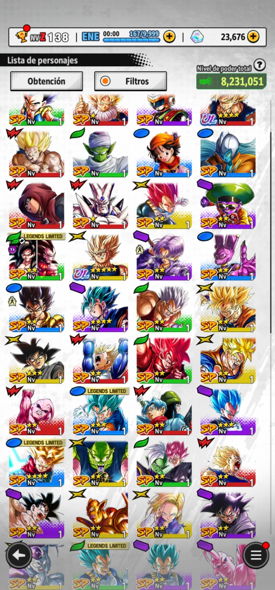 [Android] 23,676  Cronocristales 💎|  ⭐️ Majin Vegeta + Supersaiyajin rosa Goku Oscuro + Pre-ultrainstinto Goku[ULTRA] | ⭐️ 7 Legends Limited | Dragon Ball: Legends Cuenta Reroll