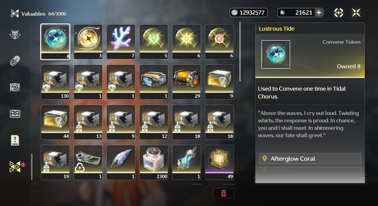 [Nivel 46] +21,621 Astritas 💎Augusta R3 + Arma , Iuno + Mornye + Verina + Calcharo + 3 Radiant Tide 💎 , Thunderflare Dominion + Laser Shearer