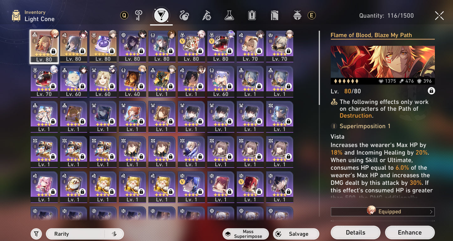 NA [Lvl 67] Mydei E4 + Cono , Yao Guang + Sparxie + Silver Wolf Lvl 999 + Archer + AshVeil + Ruan Mei + Robin + Sparkle + Blade + Dan Heng Permansor Terrae + Argenti + Bronya E1 + Himeko + Gepard