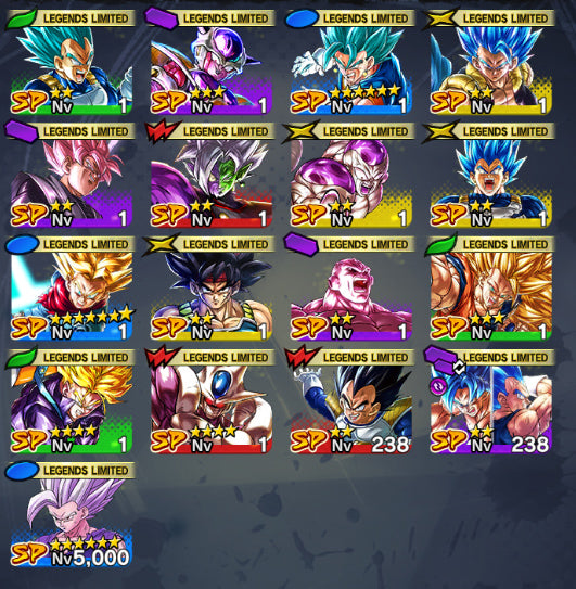 [Solo Android] ⭐️SS Rosé Goku Black + SS GOD SS Vegito + Cell Perfecto (UL) + Gohan (Chico, UL) + Gohan Bestia (UL)⭐️ + 💎31,478 Cronocristales💎+ 17 LL
