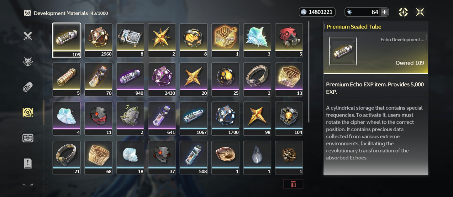 Nivel 40 | Iuno + Arma + Zani + Ciaccona + Qiuyan | Cuenta Reroll Wuthering Waves