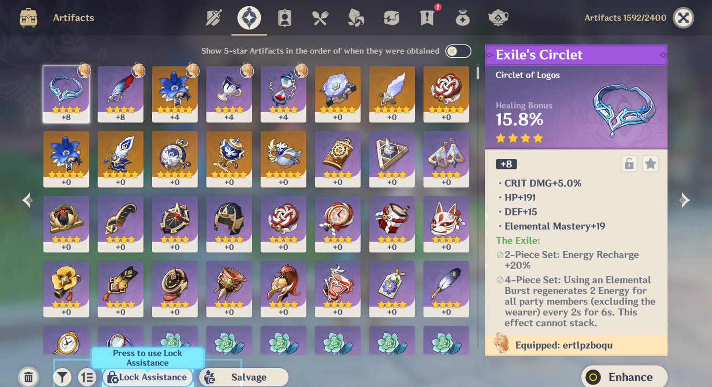 (REROLL + CUMPLEAÑOS LIBRE) Nivel 55 + Varka +Arma ✨+ Zibai + Ineffa + Columbina + Mizuki + Keqing + Diluc