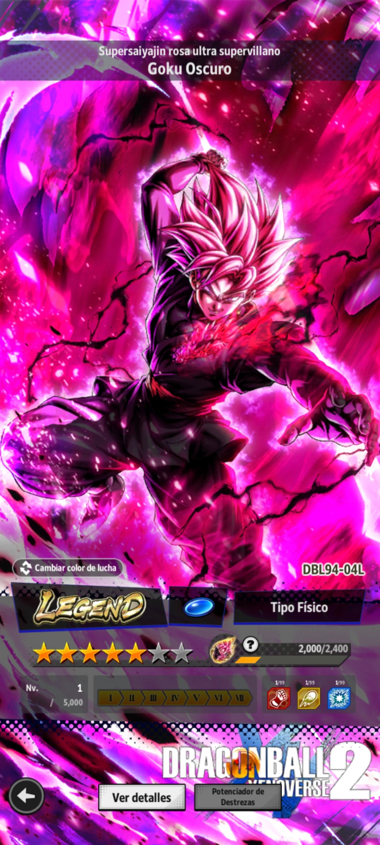 [Android & Iphone] ⭐️ Super Vegeto (LR) + Broly Enfurecido (LR) + SS Rosa Ultra Supervillano Goku Oscuro (LR) + Mitad Corrupo Zamazu Fusionado (UL) + SS Dios SS Gogeta (UL) + 15 LL