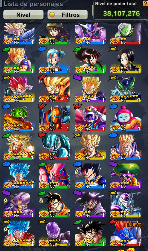 [Solo Android] ⭐️ CELL PERFECTO 1 ESTRELLA ROJA UL + GOHAN (CHICO) UL⭐️ + 💎56,696 Cronocristales💎 + 8 LL