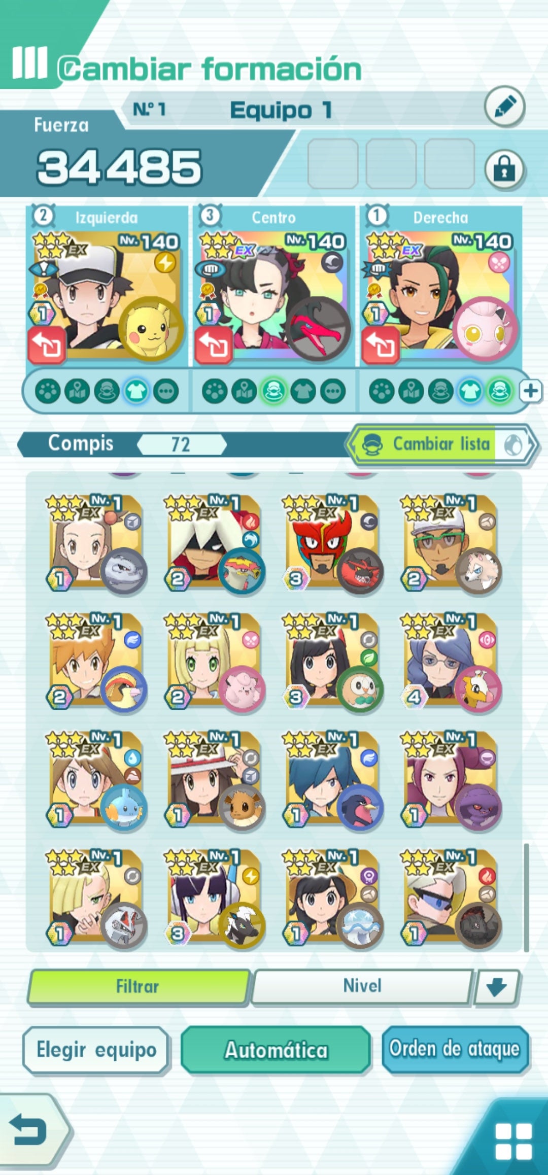 [Nivel 1] ⭐️ ROXY NEOCAMPEONA + PAUL NEOCAMPEÓN + BERTO NEOCAMPEÓN + Rojo Traje S Rayo + Mencia Traje S + León + Elio (Ultra) +Selene (Ultra) + Olivia + N Traje S +  Damián +  72 Personajes 5⭐️ Estrellas + Tickets