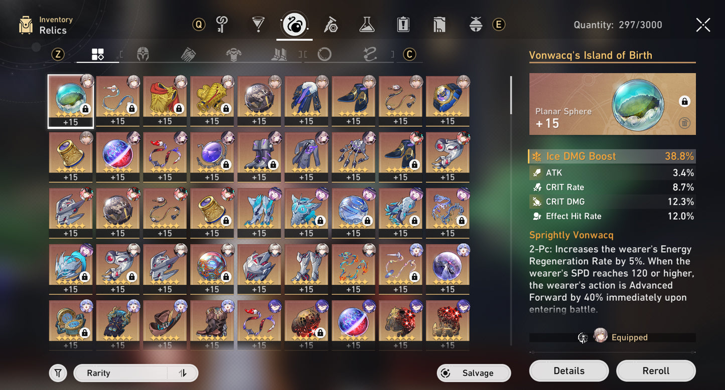 [Nivel 70] Acheron E2 + Cono + The Herta E1 + Cono + Firefly + Cono + Rappa + Cono + Lingsha + Aventurine  + Jiaoqiu + Jade + Ruan Mei + Blade + Archer + Dr Ratio + Bronya E2 + Gepard + Clara E2 + Himeko + Welt E1