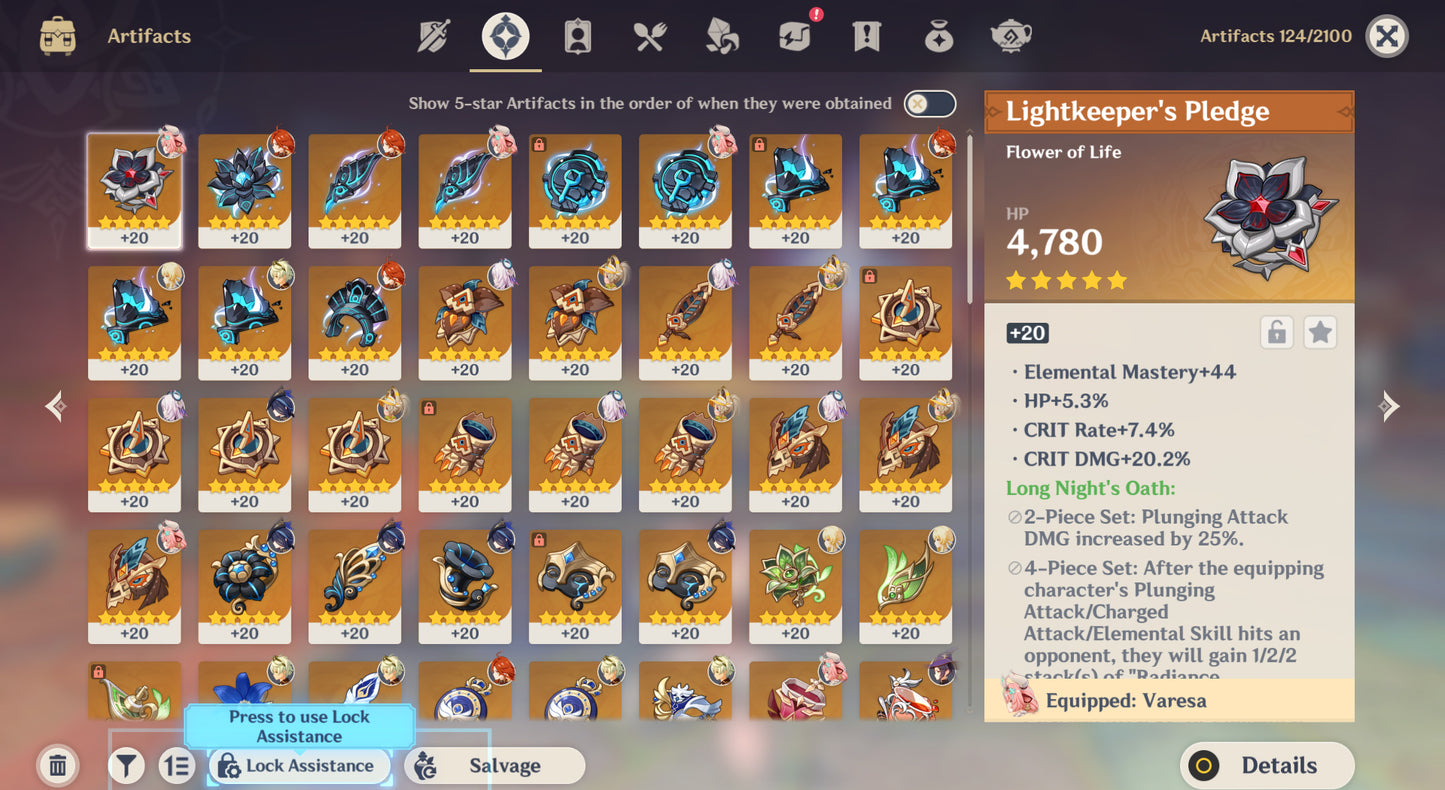 [Nivel 56] Mavuika C1 + Arma + Citlali + Arma + Clorinde + Mona + Tighnari + Qiqi + Keqing + Dehya