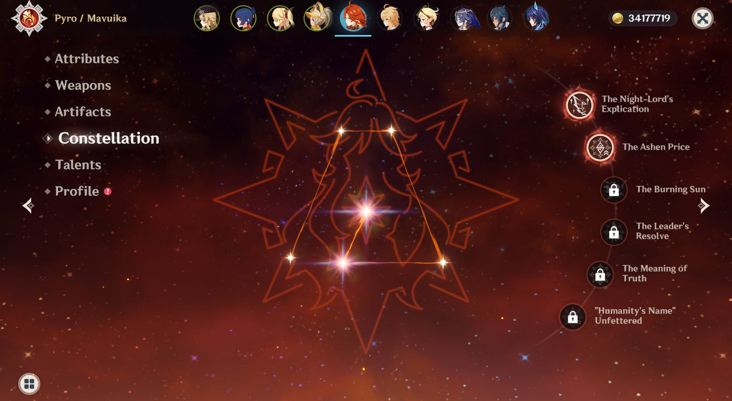 [Nivel 54] Mavuika C2 + Arma x2 , Emilie + Arma + Navia + Mizuki