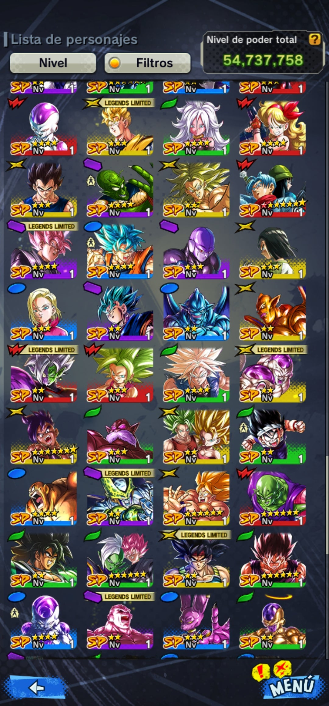[ANDROID / IPHONE] ⭐️6 ULTRAS ⭐️Super Saiyan GOD SS Vegetto + Super Vegetto + Majin Vegeta + Pre Ultrainstinto Goku + Golden Freezer + Majin Buu puro 3 estrellas rojas +  23 LEGENDS LIMITED⭐️