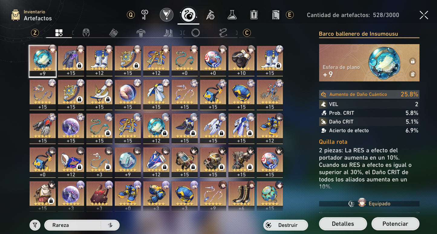 [Nivel 68] Fainón + Cono + Sunday + Cífer + Ruan Mei + Kafka + Blade + Imbibitor Lunae + Luocha + Archer + Dr Ratio + Gepard E3 + Himeko + Bailu + Welt + Bronya