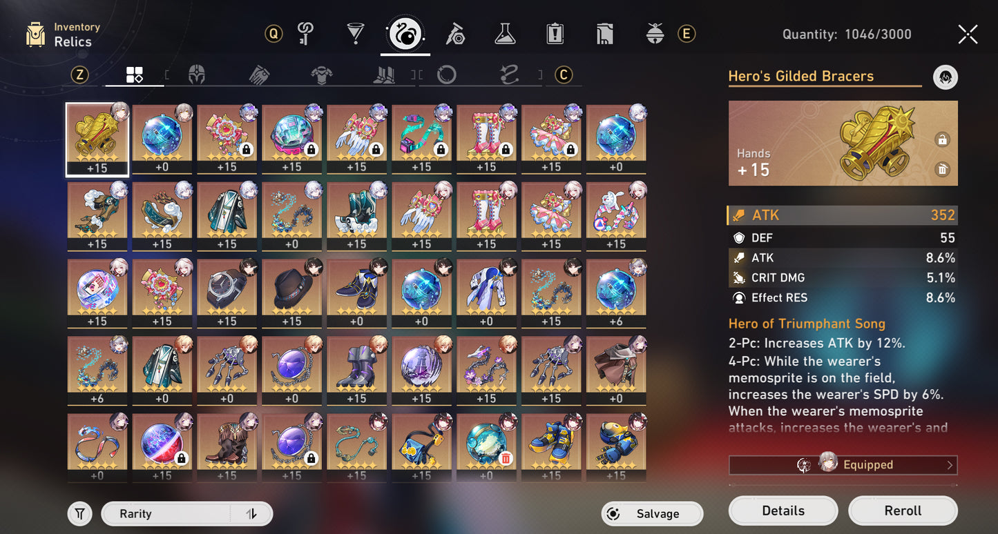 [2En1] Lv70|Yao Guang+Sparxie+Cono|SW Lv999+Cipher+Mydei+Herta+Acheron+Firefly+Aventurine+Evernight+Rappa+Gilgamesh+DH Terrae+Huohuo|RM E1+DH IL+Cono|Saber+Cono|Archer+Cono|Topaz+Ratio+Jing Yuan+Luocha+Fu Xuan