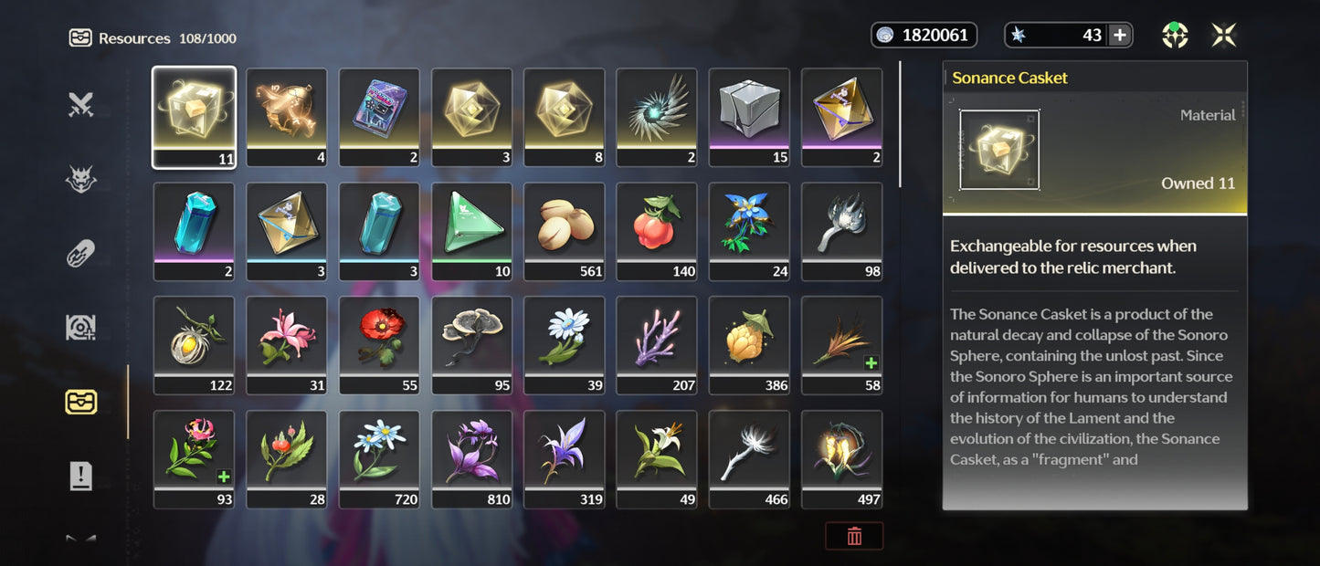 [Nivel 74] ✨ Cantarella + Arma + Carlotta C2 + Arma + Lupa + Arma + Brant + Arma + Chisan + Qiuyuan + Cartehyia +  Roccia + Camellya + The Shorekeeper + Changli + Phoebe + Verina C2 | Wuthering Waves Cuenta Avanzada