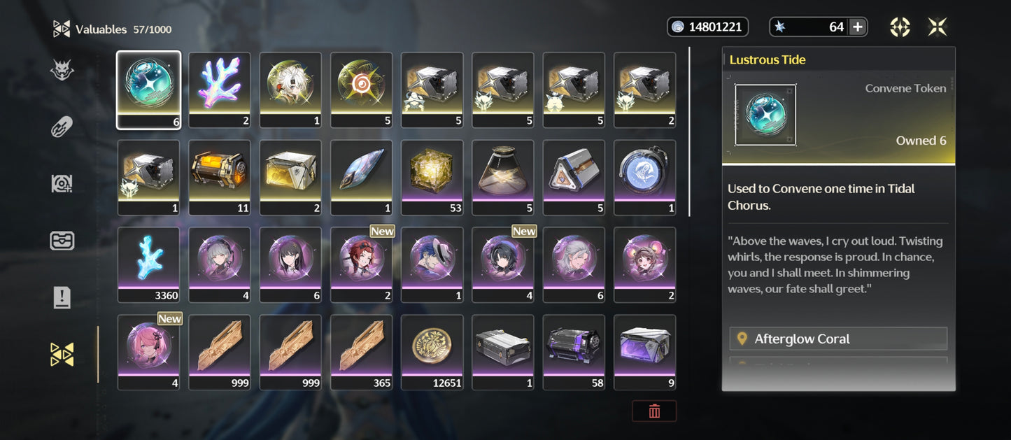 Nivel 40 | Iuno + Arma + Zani + Ciaccona + Qiuyan | Cuenta Reroll Wuthering Waves