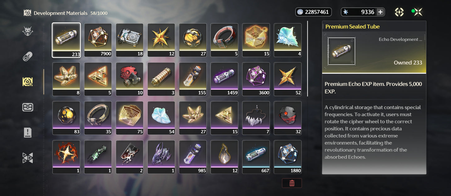 [Nivel 50] 9336 Astritas 💎+ Aemeath + Arma + Augusta R1 + Arma + Mornye + Lynae + Iuno