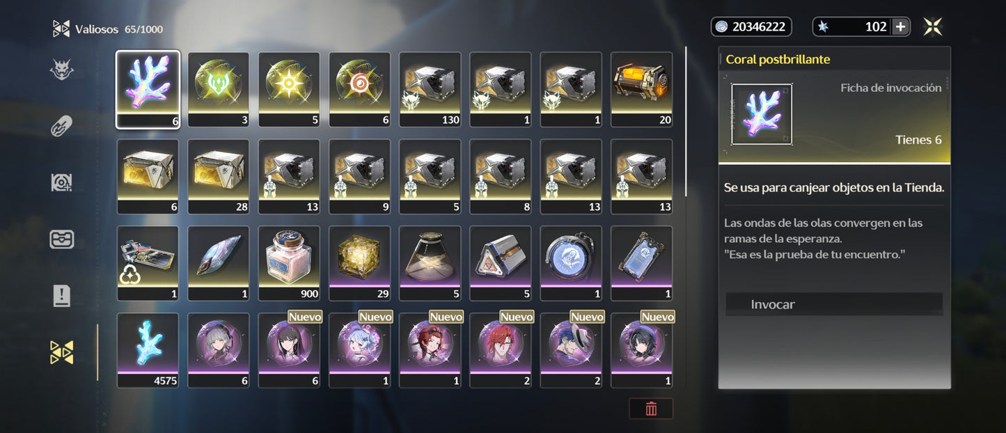 [Nivel 41] Cumpleaños Libre ✅ |Iuno + Arma + The Shoorekepper + Arma + Augusta + Coccona  | Cuenta Reroll Wuthering Waves