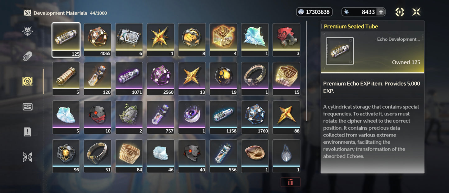 Nivel 41 | 💎8433 Astritas + 7 Deseos💎 + Iuno + Arma + Ciaccona + Arma + Qiuyan + Arma + Zani + Arma | Cuenta Reroll Wuthering Waves