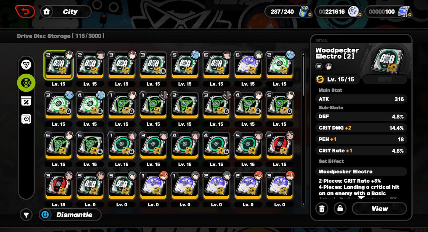 [LVL 52] ⭐️ Ellen + Arma + Zhu Yuan + Qingyi + Koleda C1 + Nekomata + Almohadillas ferreas + Engranaje Infernal + El sometido