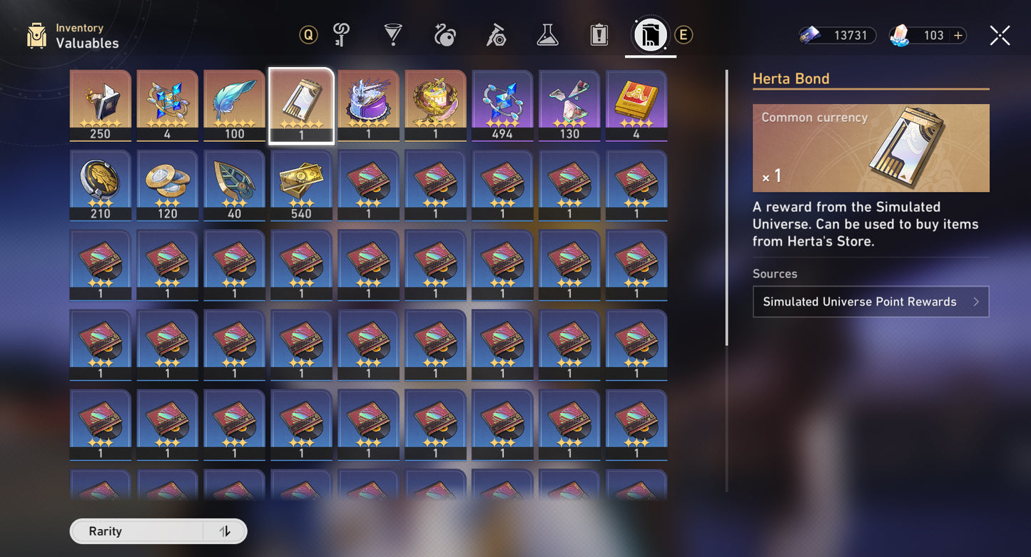 [Nivel 70] Fainon + Sunday + Castorice + Hysilens + The Herta + Kafka + Black Swan +Cono , Aventurine + Argenti + Huohuo + Luocha + Archer + Dr Ratio + Bronya E2 + Himeko E2 + Gepard E1 + Welt + Bailu + Clara