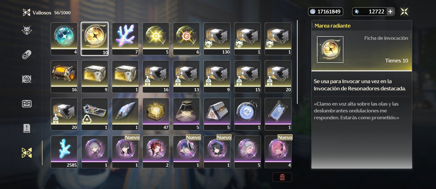 [Nivel 40] Cumpleaños Libre ✅ | 12722 Astritas 💎 + 10 Deseos| ⭐️Iuno + Arma + Ciaccona + Arma + Cartethyi + Verina + Encore