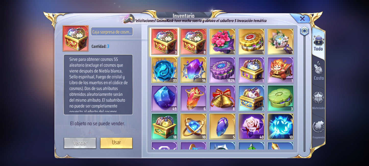 (GLOBAL-CUENTA INICIAL) +703 GEMAS + 28 S💎Aiacos de Garuda NUEVO + Defteros + Albafica + Kanon + Camus Armadura Divina + Shura Armadura Divina , ETC — Saint Seiya Awakening: Knights of the Zodiac KOTZ CUENTA REROLL