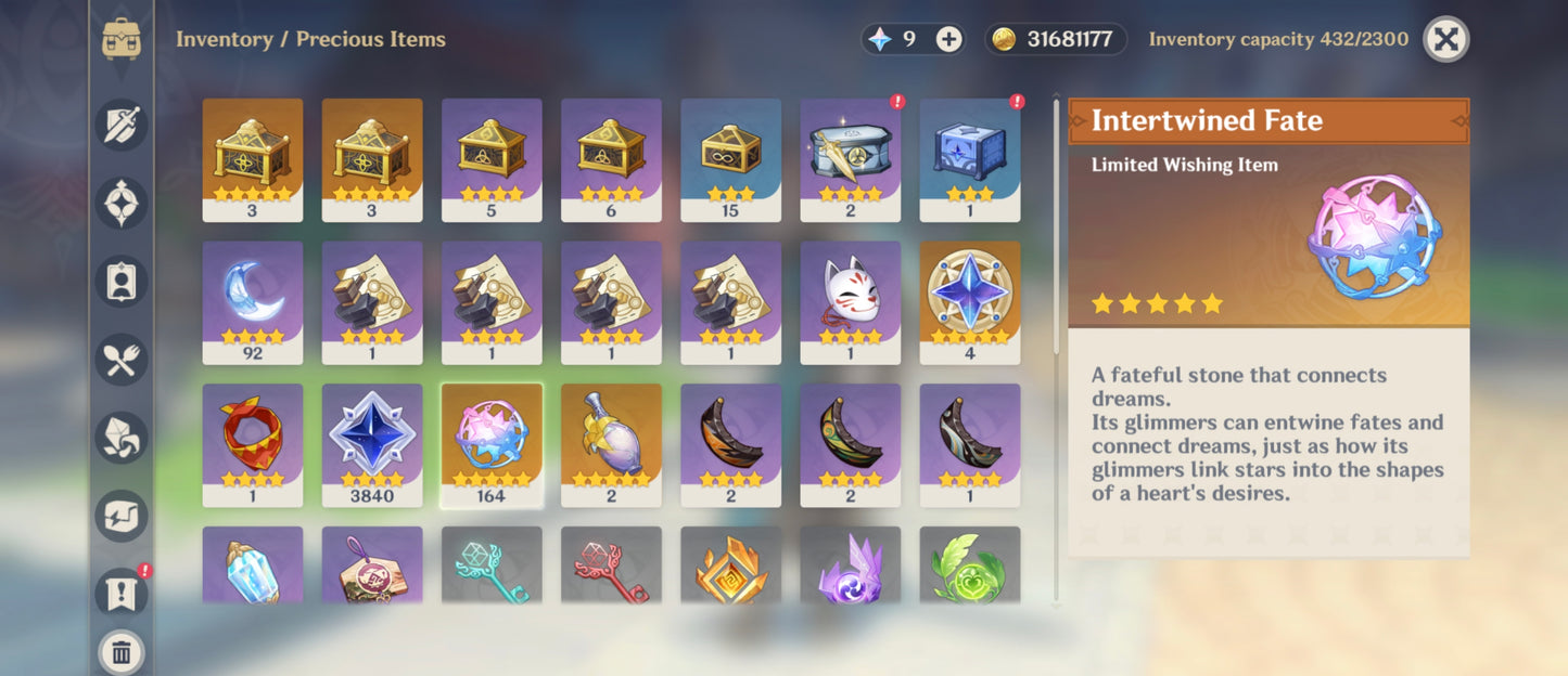 (REROLL + CUMPLEAÑOS LIBRE) Nivel 55 + Varka +Arma ✨+  164 Destinos Entrelazados ✨