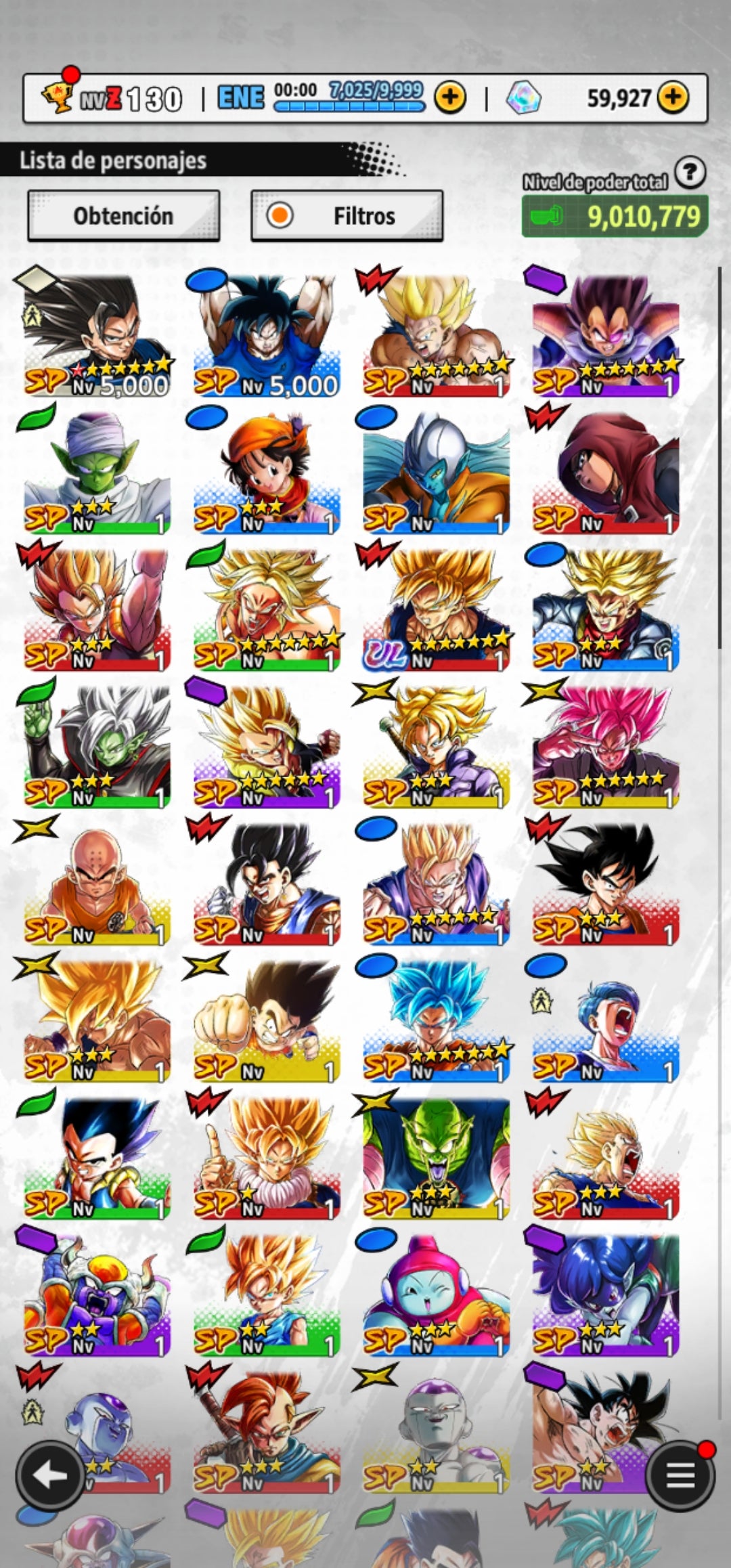 [Solo Android] ⭐️ SS GOD SS VEGITO (ULTRA)⭐️ + 💎59,927 Cronocristales💎 + 8 LL