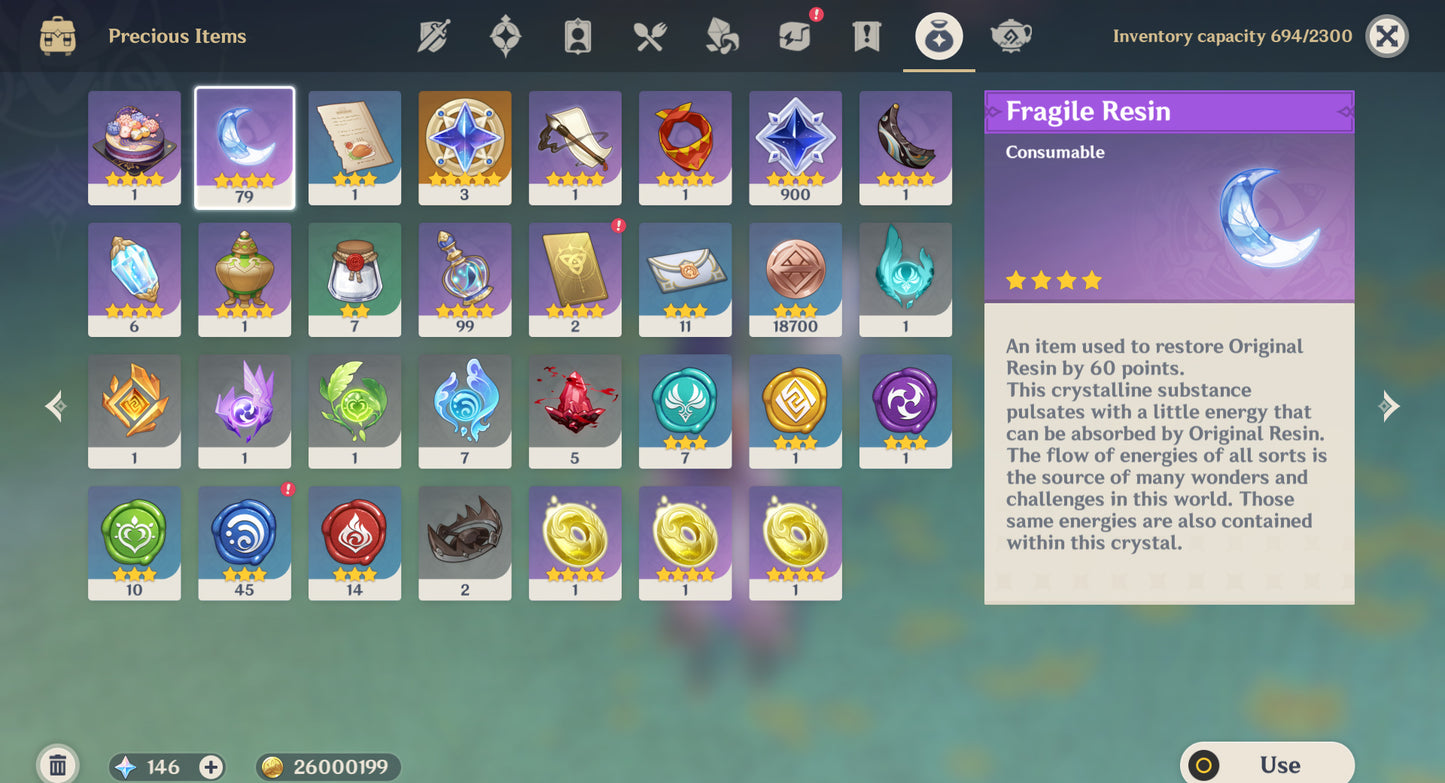 [AR 58] ✨ Raiden Shogun C2 + Zhong Li + Furina + Neuvillette + Nahida + Venti + Kazuha + Ganyu + Alhaitham + Yelan + Tartaglia + Hu Tao + Arlecchino + Xilonen