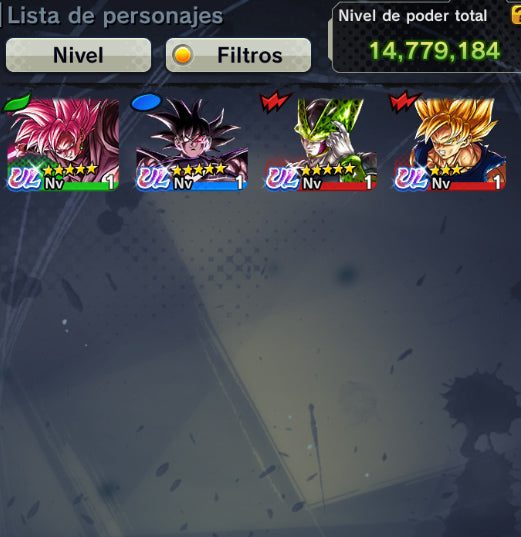 [Solo Android] ⭐️Turles (UL) + Cell Perfecto (UL) + SS Rosé Goku Black⭐️ + 💎43,309 Cronocristales💎 + 9 LL