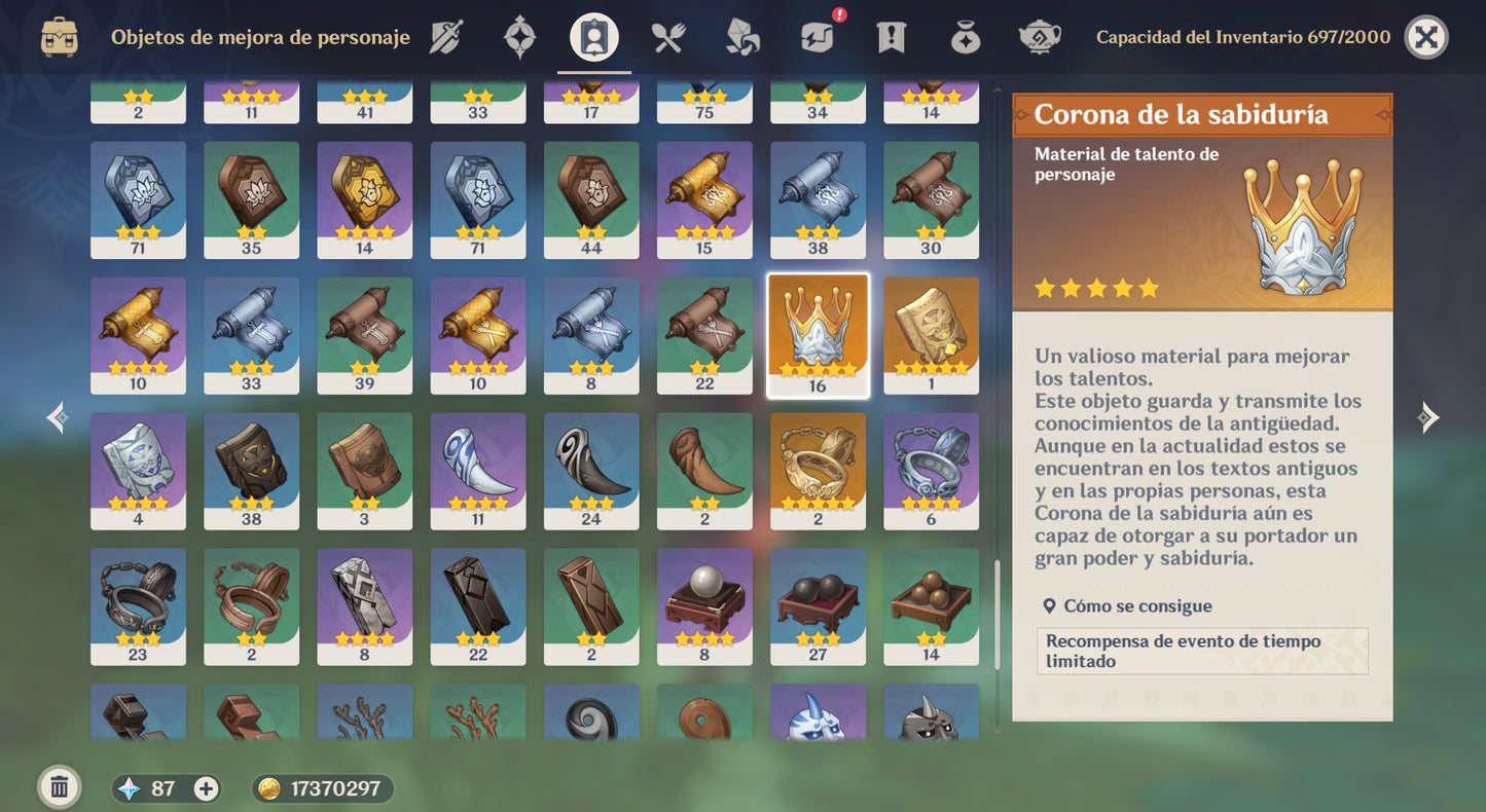 [Nivel 57] Ayaka + Skin⭐ , Zhongli , Kazuha , Yelan , Arlecchino , Nahida , Venti , Hu Tao , Jean C1 , Diluc C2 , Mona , Tighnari , Dehya | 7 Armas 5⭐| SERVER AMERICA|Cuenta Genshin Impact