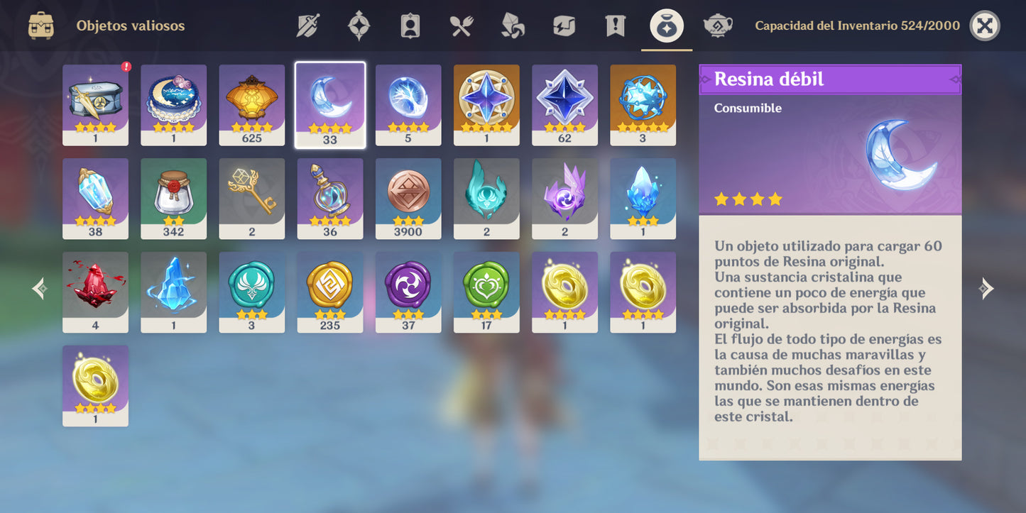[Nivel 57] | Zhongli + Itto + Tartaglia + Hu Tao + Venti + Ganyu + Yomiya + Ayaka + Aquila Favonia + Oración Perdida + Qiqi C1+ Keqing C1+ Dehya + Diluc C1 | Genshin Impact Cuenta
