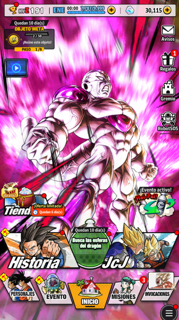 [Solo Android] #3⭐️ ULTRA FREEZER MAXIMO PODER +  ULTRA GOKU SUPERSAIYAYIN + ULTRA MAJIN VEGETA + 16 LL⭐️ + 💎30,115 Cronocristales💎