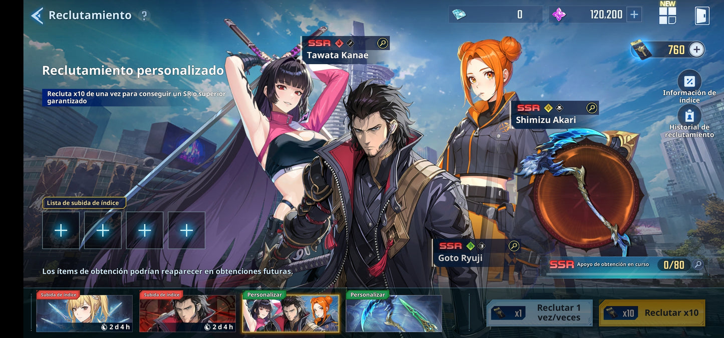 [Global] Nivel 72| +120,200 Piedras esenciales 💎+ 91 Tickets especiales , +760 Tickets personalizados |Cha Hae-In (Nueva) , Woo Jinchul + Arma exclusiva , Go Gunhee |Solo Leveling:ARISE Cuenta inicial reroll