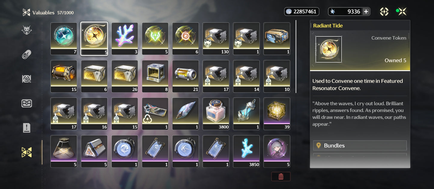 [Nivel 50] 9336 Astritas 💎+ Aemeath + Arma + Augusta R1 + Arma + Mornye + Lynae + Iuno