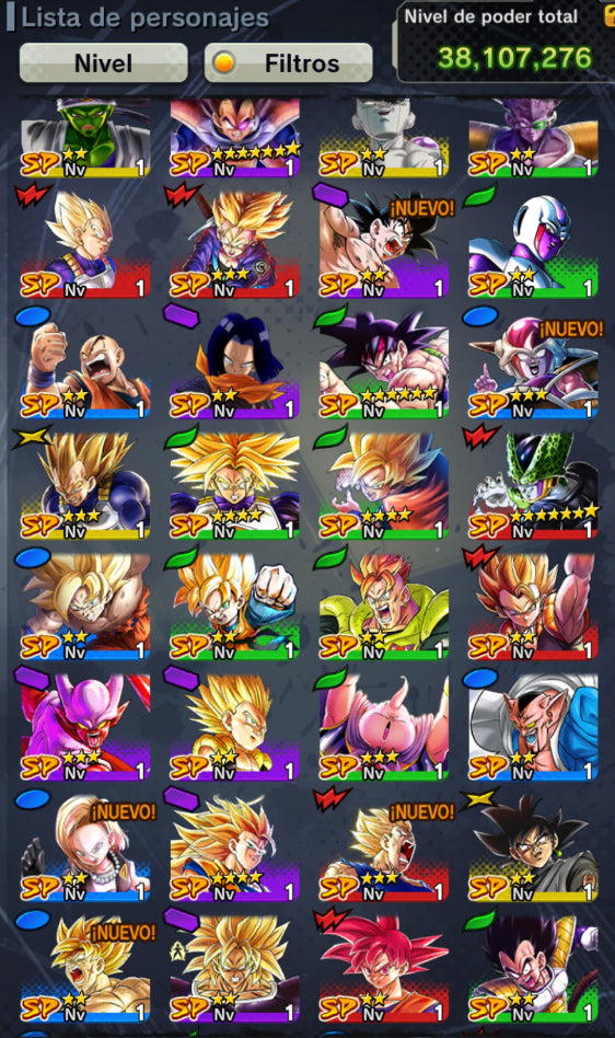 [Solo Android] ⭐️ CELL PERFECTO 1 ESTRELLA ROJA UL + GOHAN (CHICO) UL⭐️ + 💎56,696 Cronocristales💎 + 8 LL
