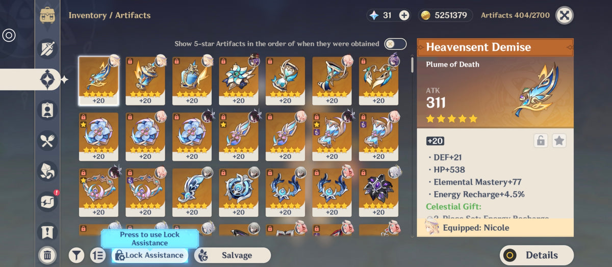 NA AR56| Vodyanitsa + Columbina + Nicole + Zibai + Linnea + Durin + Varesa + Xilonen + Tighnari C1 + Qiqi + Jean + Mizuki + Mona