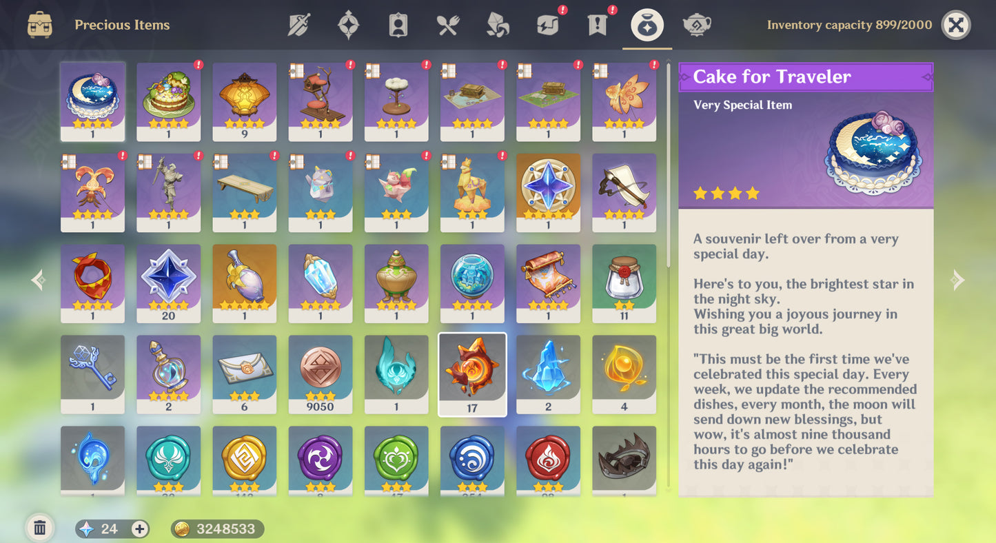 [Nivel 59] ✨Raiden Shogun C1 + Hu Tao C1 + Baizhu C1 + Kazuha + Zhong Li + Neuvillette + Xiao + Ganyu + Ayaka + Cyno + Yelan + Tartaglia + Arlecchino + Albedo + Venti + Wanderer + Tighnari C1 + Dehya C1 + Keqing + Jean + Diluc + Mona + Qiqi + Aloy