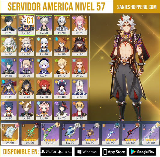 [AR 57] ⭐️Itto C1 + Zhong Li + Arlecchino + Yae Miko + Nahida + Albedo + Ayaka + Tartaglia + Hu Tao + Qiqi C3 + Mona + Dehya + Diluc + Aloy
