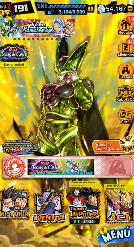 [Android] ⭐️ Cell Perfecto (7 ESTRELLAS) + SS ROSÉ GOKU BLACK⭐️ + 💎54,167 Cronocristales💎 + 10 LL